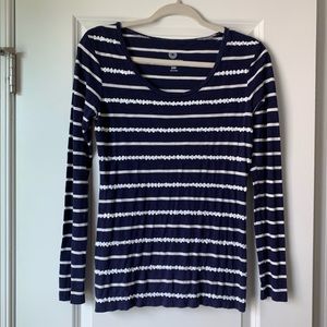 OLD NAVY Navy Blue Striped Shirt with sequins